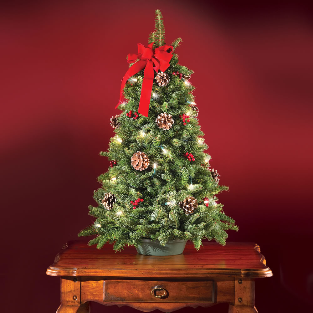 Table Top Christmas Trees
 The Freshly Cut Prelit Tabletop Tree Hammacher Schlemmer