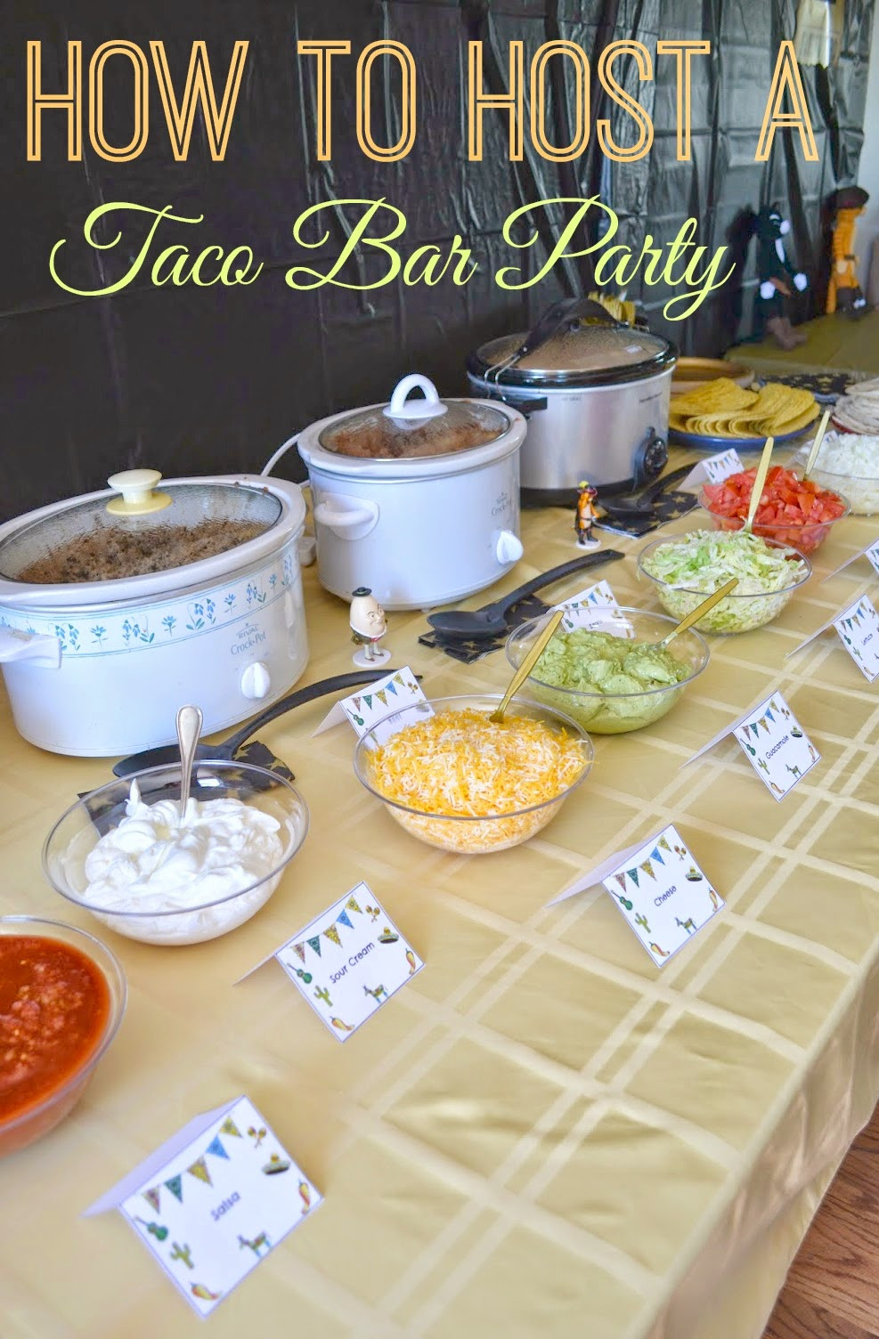 Taco Dinner Party Ideas
 DIY Taco Bar Party Table Tents Free Printables