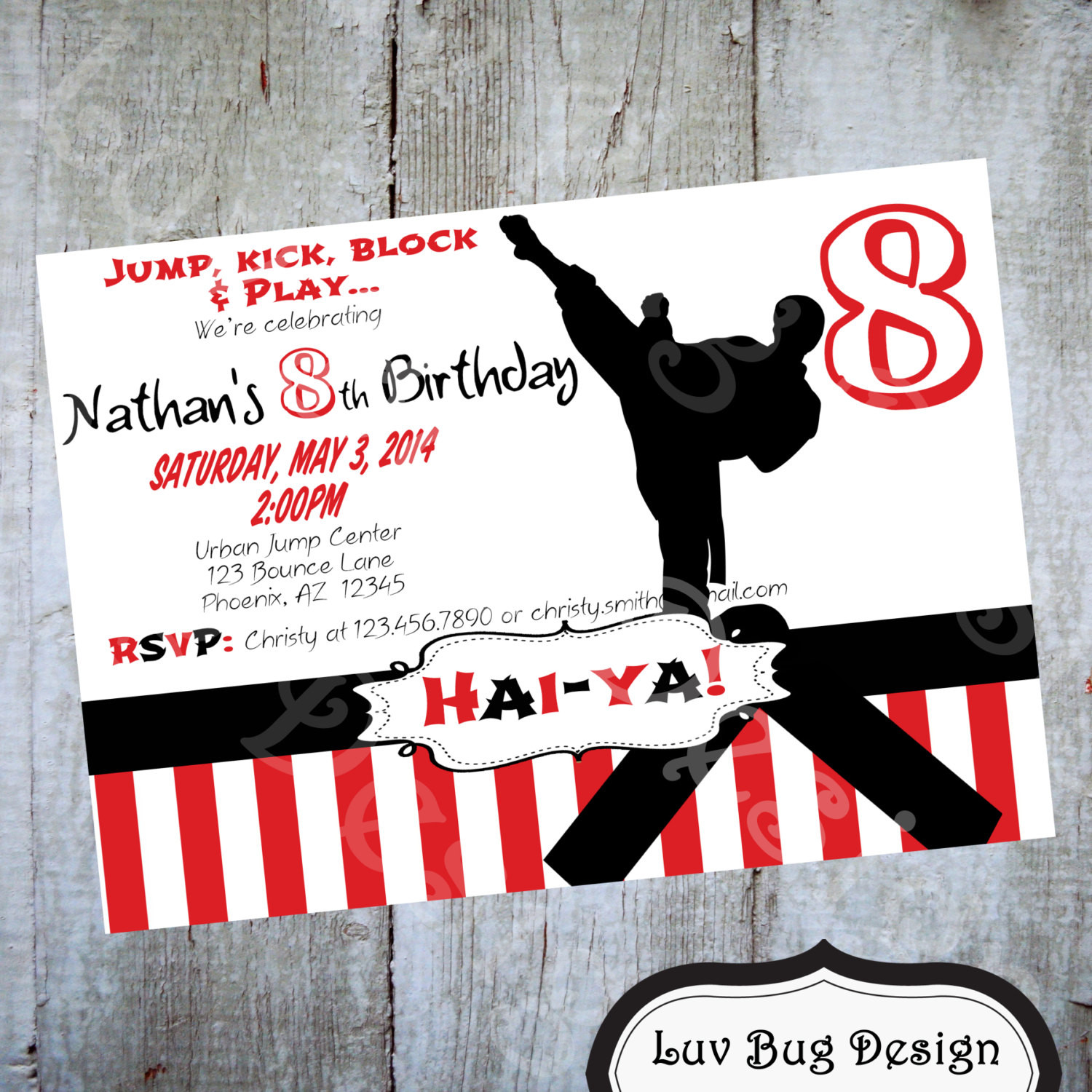 Taekwondo Birthday Party
 Karate Birthday Party Invitation Printable invite by