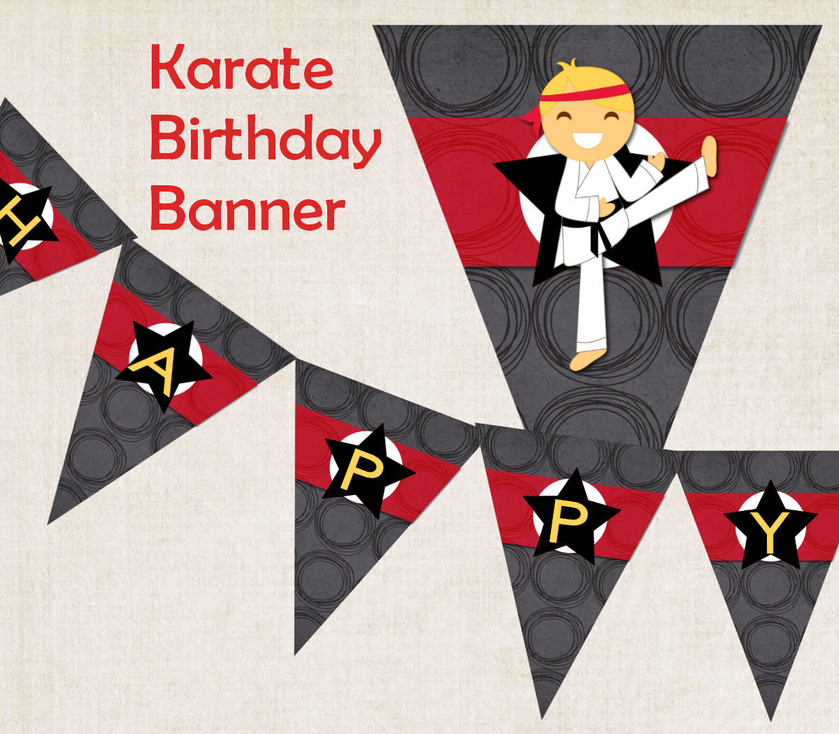 Taekwondo Birthday Party
 Karate Birthday Party Banner Happy by missbellaexpressions