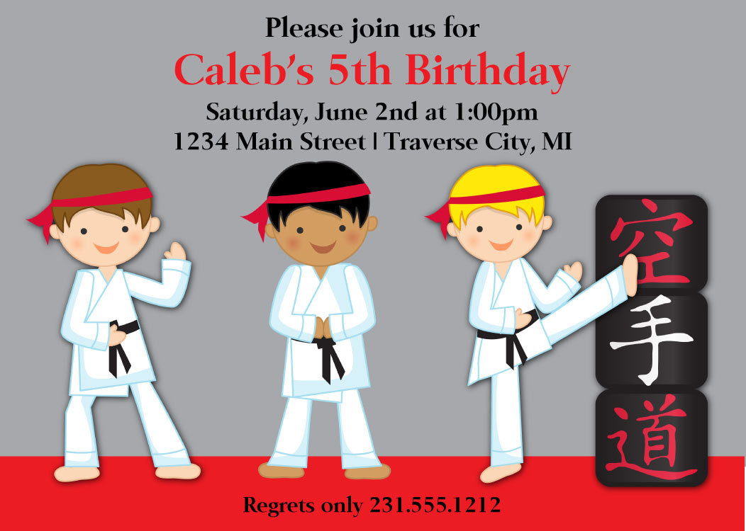 Taekwondo Birthday Party
 Karate Birthday Invitations for Kids – FREE Printable