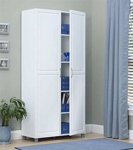 Tall White Kitchen Storage Cabinet
 Tall Storage Cabinet White Double Door Utility Kitchen