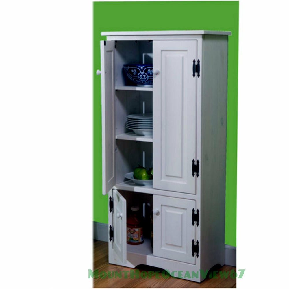 Tall White Kitchen Storage Cabinet
 Tall Wood Cabinet Cupboard Storage Bathroom Organizer