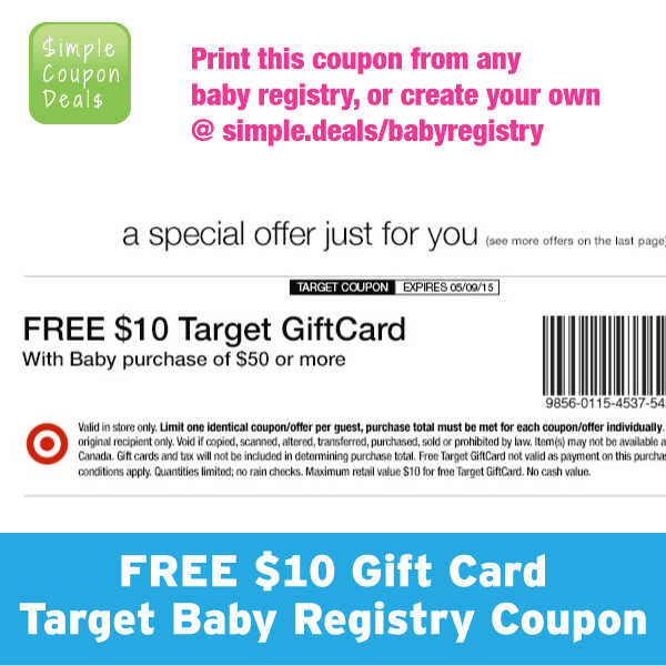 Target Gift Registry For Baby
 It s BACK Get a FREE $10 Gift Card Tar Baby Registry
