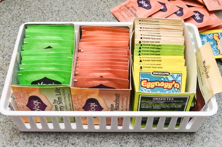 Tea Bag Organizer DIY
 The Simple Inexpensive Way to Organize Tea