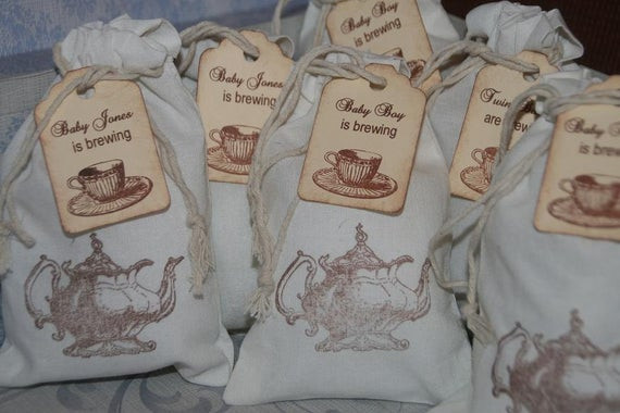 Tea Party Favors Baby Shower
 Baby Shower Tea Party Favor Bags 15 Personalized Tea Party
