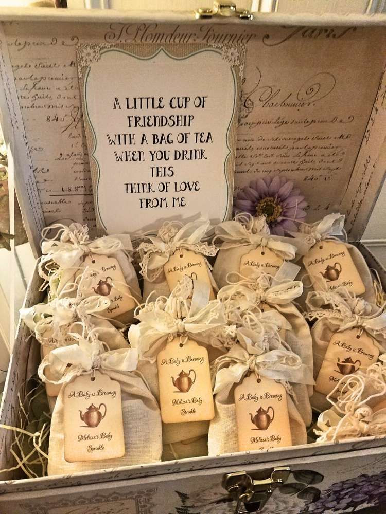 Tea Party Gift Ideas
 The little party favor bags with tea for guests is such a