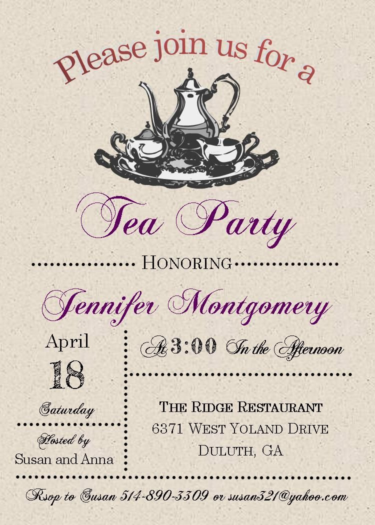 Tea Party Invite Ideas
 Tea Party Invitations for adults and children