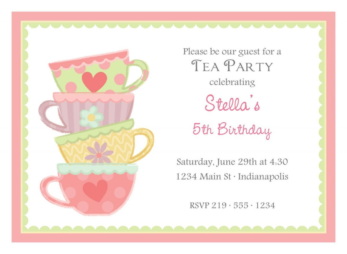 Tea Party Invite Ideas
 High Tea Party Invitation Templates Free