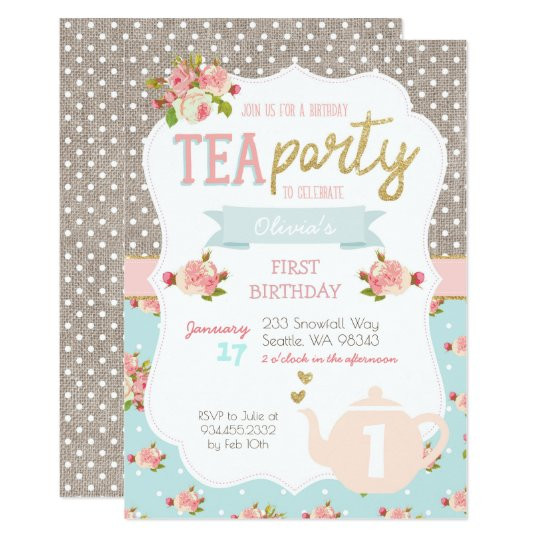 Tea Party Invite Ideas
 Tea Party Birthday Invitation