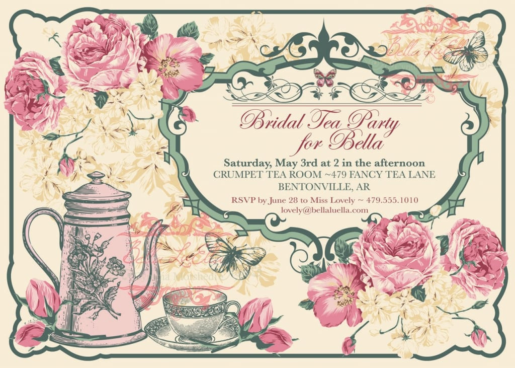 Tea Party Invite Ideas
 Free Vintage Tea Party Invitation