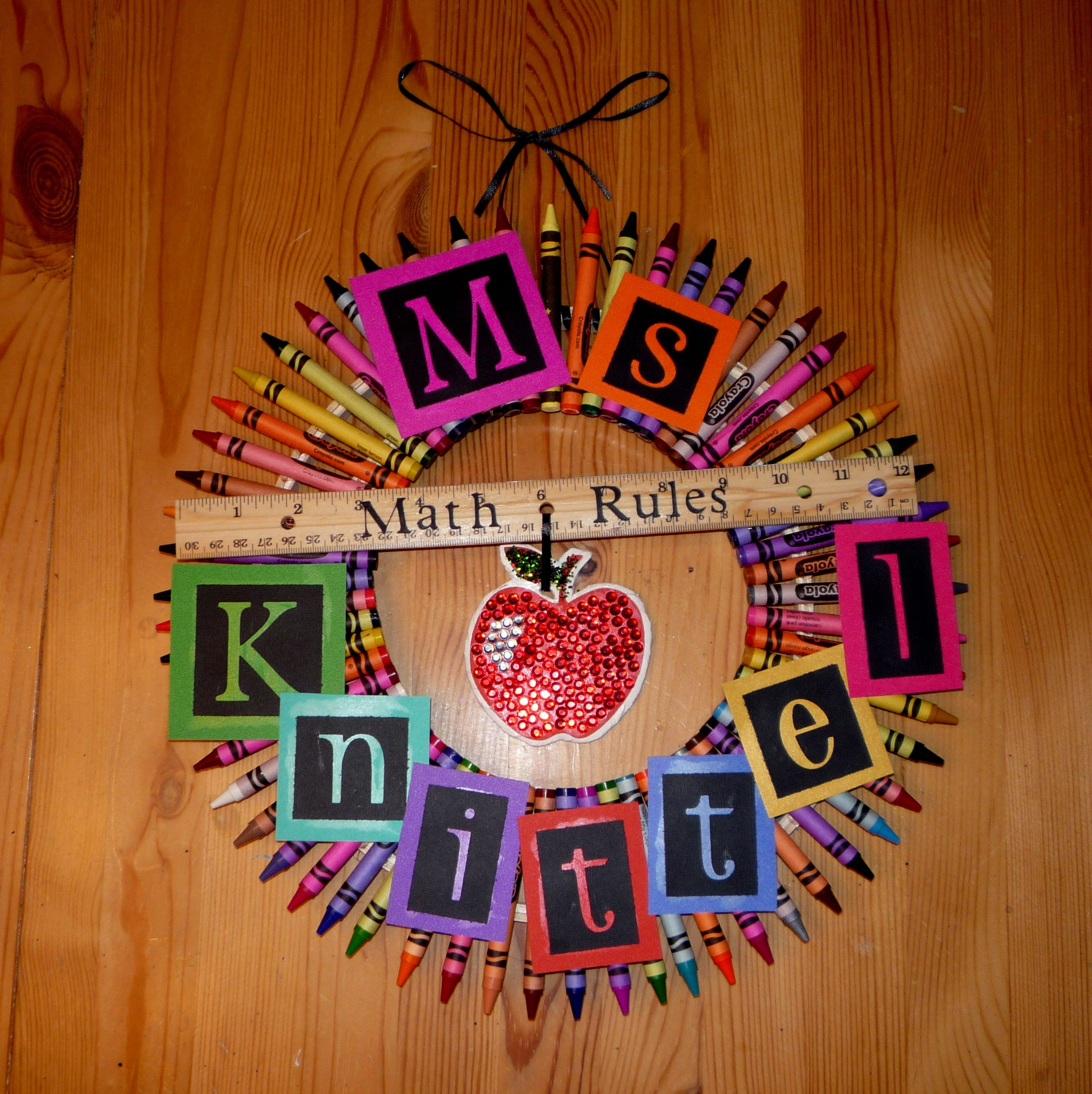 Teacher Birthday Gift Ideas
 Math Teacher Wreath I made this for my sister for her