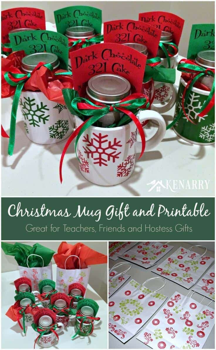Teacher Christmas Gift Ideas Pinterest
 Christmas Mug Teacher Gift with Free Printable