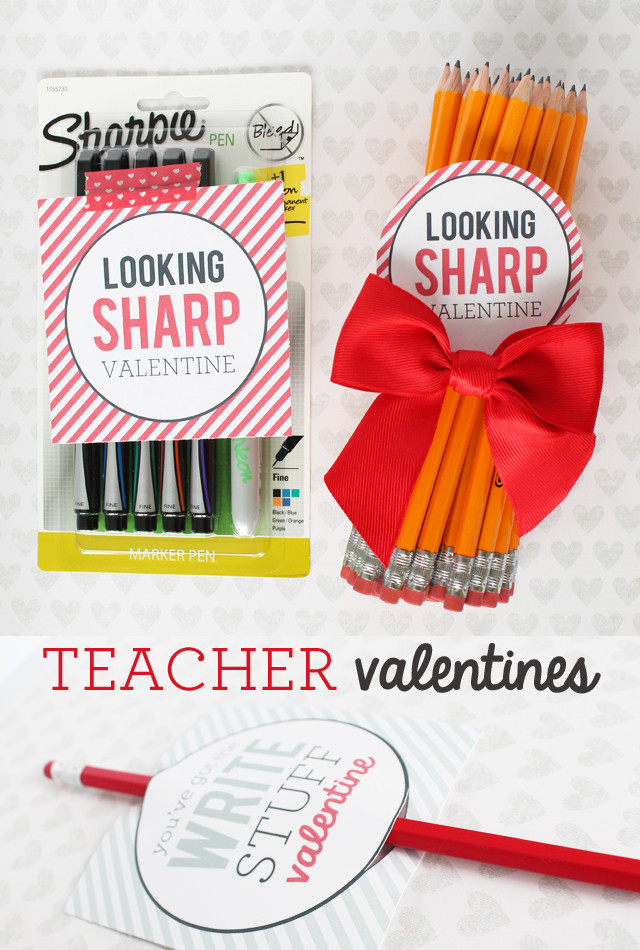 Teacher Valentines Gift Ideas
 Looking Sharp Teacher Valentine printable tags