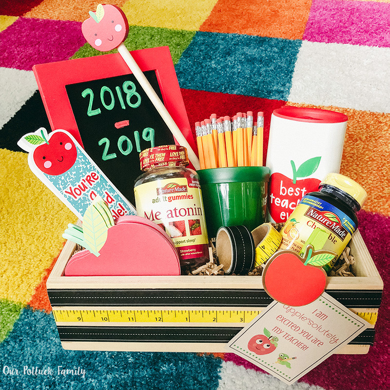 Teachers Gift Basket Ideas
 Back to School Teacher Gift Basket Our Potluck Family