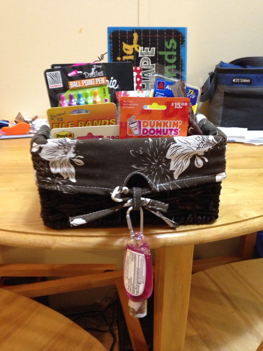 Teachers Gift Basket Ideas
 Gift basket I made for my cooperating teacher on my last