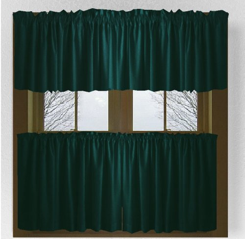 Teal Kitchen Curtains
 Solid Dark Teal Colored Café Style Curtain includes 2