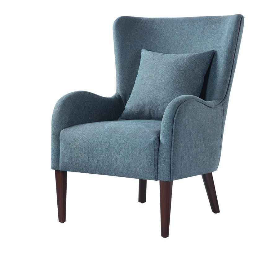 Teal Living Room Chair
 Dark Teal Winged Accent Chair
