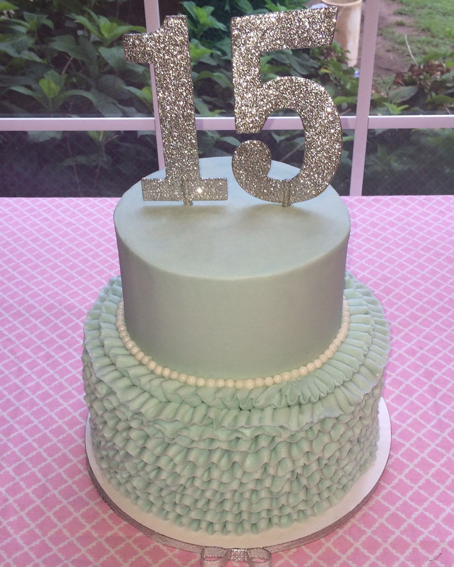 Teen Girl Birthday Cakes
 Blue Ruffle Birthday Cake CakeCentral