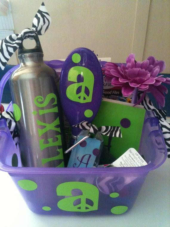 Teenager Gift Basket Ideas
 Items similar to Teen Tween customized t basket