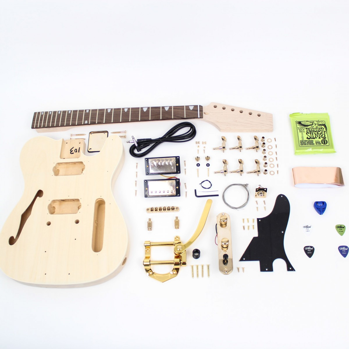 Telecaster DIY Kit
 Telecaster Thinline Style Guitar Kit DIY Guitars