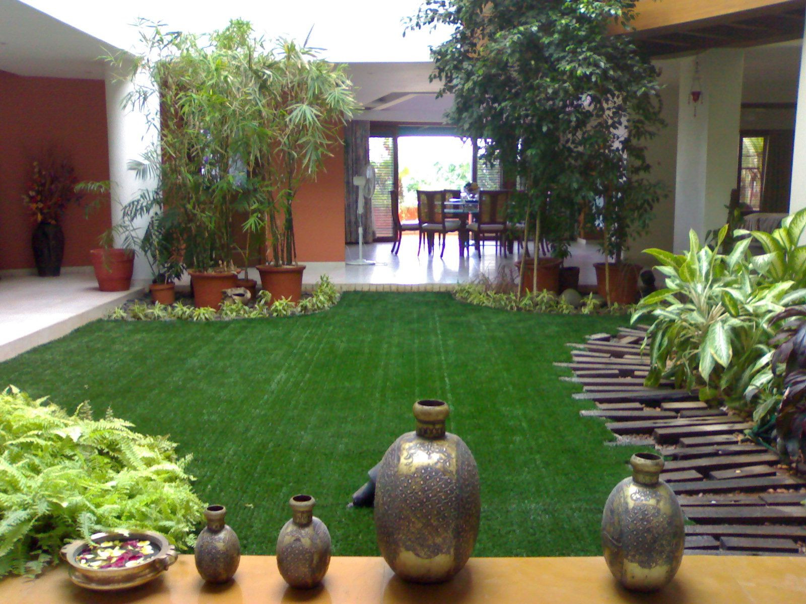 Terrace Landscape India
 A beautiful garden adorned by our artificial grass inside