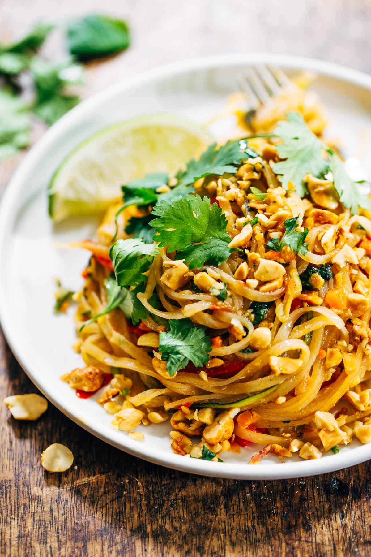 Thai Noodles Recipe Vegetarian
 Rainbow Ve arian Pad Thai with Peanuts and Basil Pinch