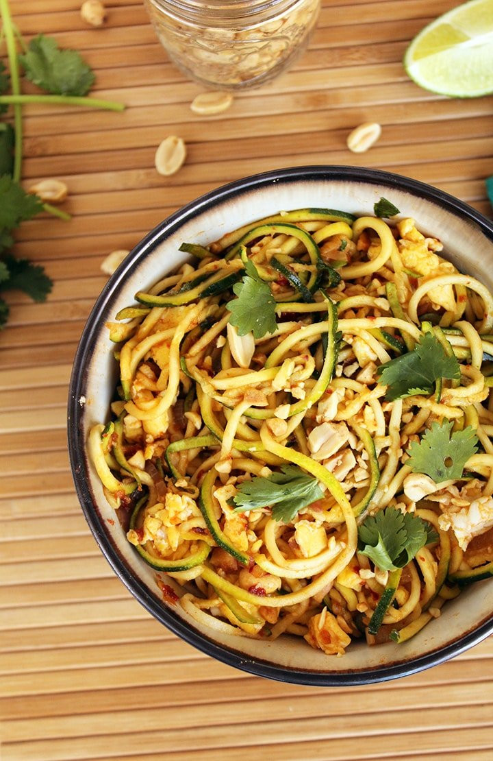 Thai Noodles Recipe Vegetarian
 Ve arian Zucchini Noodle Pad Thai