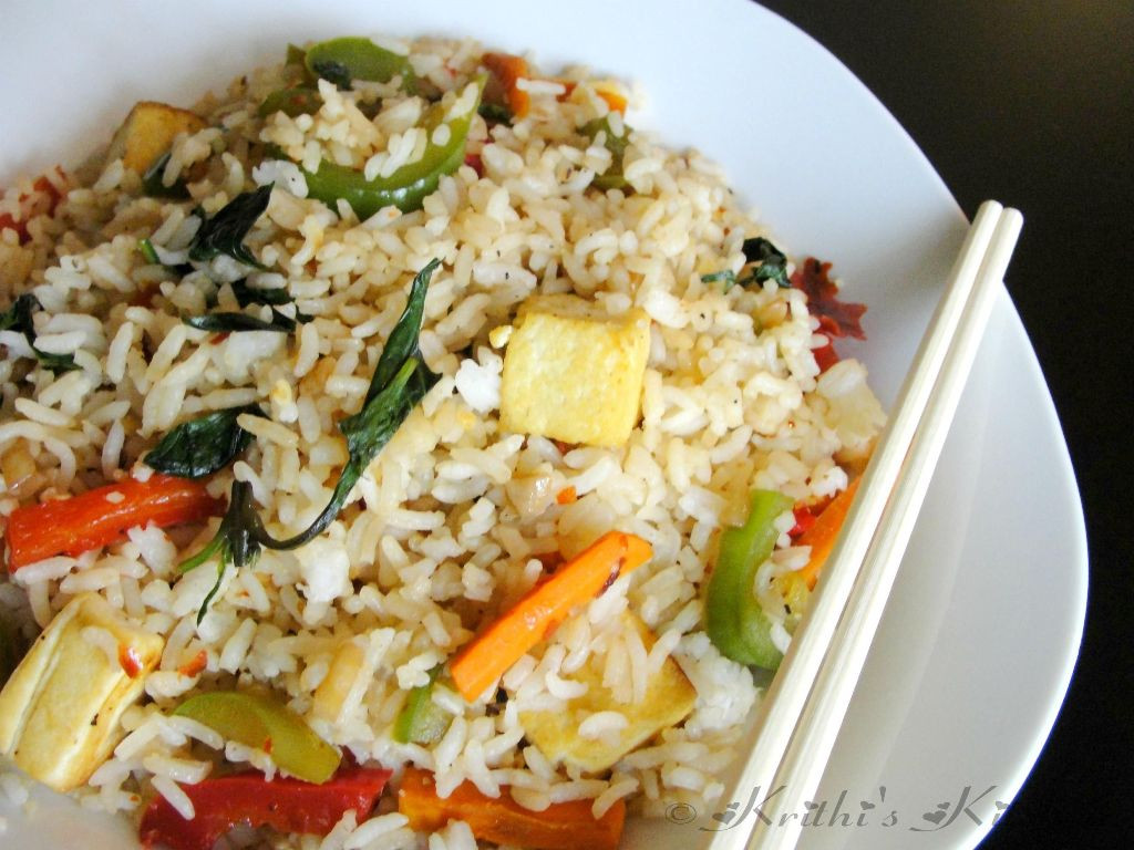 Thai Vegetable Fried Rice Recipe
 Krithi s Kitchen Garlic Basil Ve able Fried Rice Thai