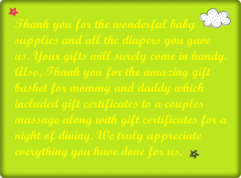 Thank You Baby Quotes
 Baby Shower Thank You Wording Poems and Quotes