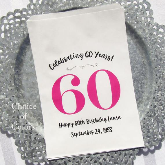Thank You Gift Bag Ideas For Adults
 60th Favor Bags Adult Birthday Favor 60th Birthday Favor