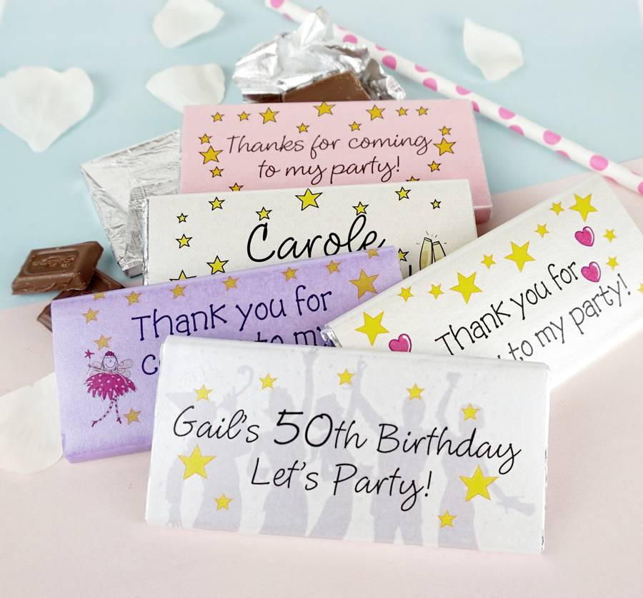 Thank You Gift Bag Ideas For Adults
 personalised party bag favours by tailored chocolates and
