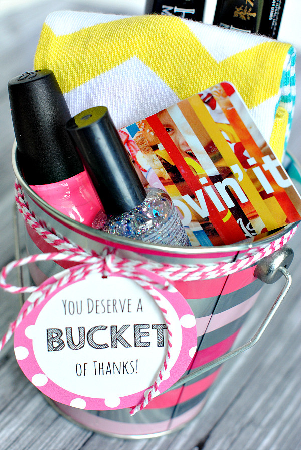 Thank You Gift Delivery Ideas
 Thank You Gift Ideas Bucket of Thanks Crazy Little Projects
