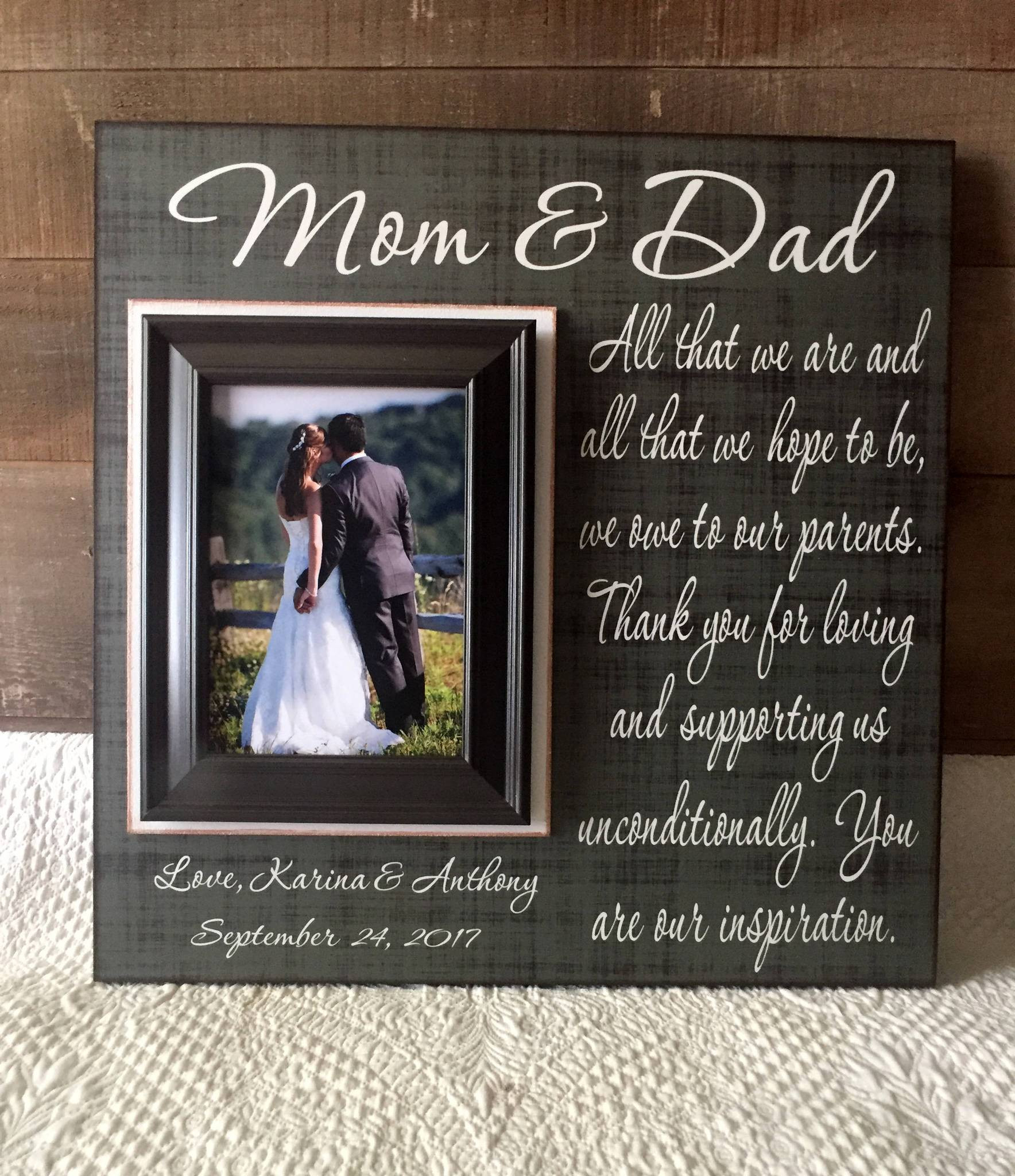 Thank You Gift Ideas For Parents
 Mother and Father Wedding Thank You