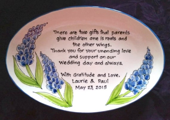 Thank You Gift Ideas For Parents
 Wedding Gift for Parents Plate Thank you Mom and Dad