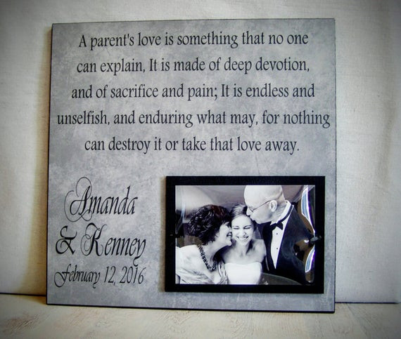 Thank You Gift Ideas For Parents
 Custom Wedding Thank You Gift for Parents 12x12 Parent of the
