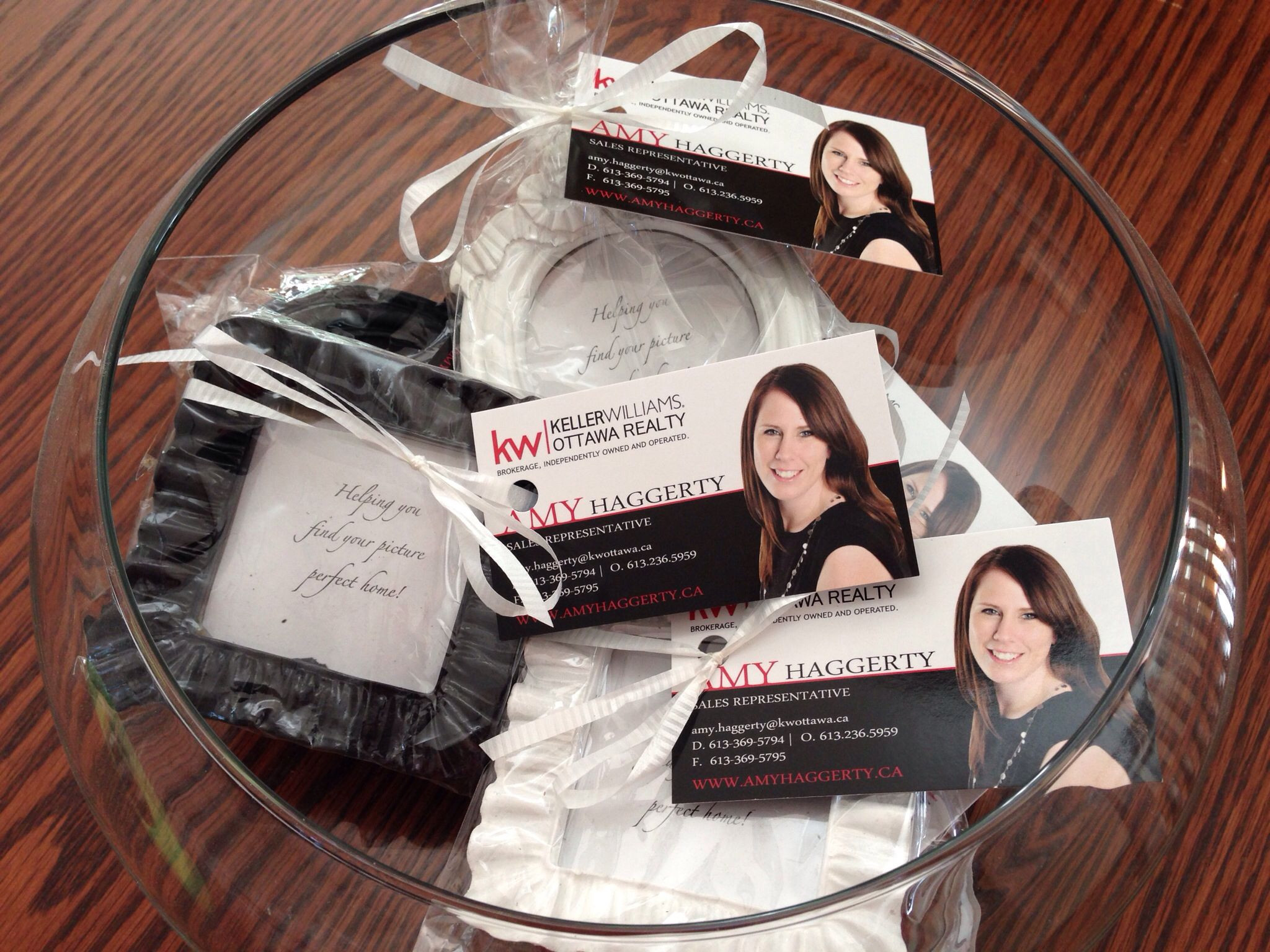 Thank You Gift Ideas For Real Estate Agent
 Open house giveaways Frames say "Helping you find your