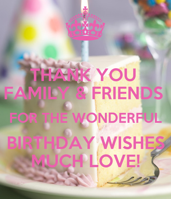 Thank You Images For Birthday Wishes
 THANK YOU FAMILY & FRIENDS FOR THE WONDERFUL BIRTHDAY