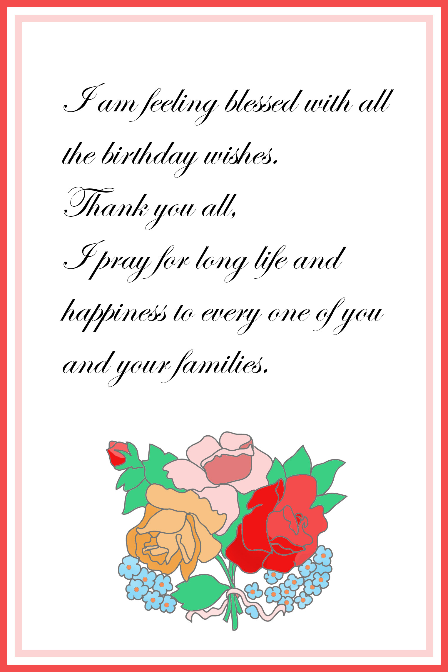 Thank You Messages For Birthday Wishes
 Printable Thank You Cards – Free Printable Greeting Cards
