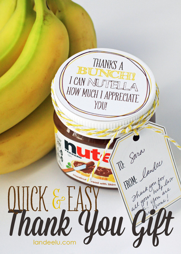 Thanks Gift Ideas
 Easy Thank You Gift Idea Bananas and Nutella