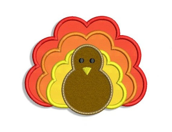 Thanksgiving Applique Design
 Thanksgiving Turkey Applique Machine Embroidery Design