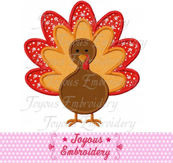 Thanksgiving Applique Design
 Thanksgiving Turkey Applique Machine Embroidery Design