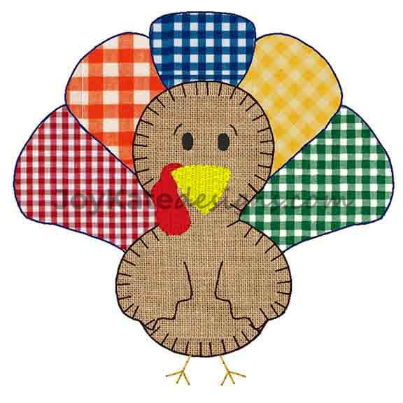Thanksgiving Applique Design
 Thanksgiving Turkey Vintage Applique Embroidery Design