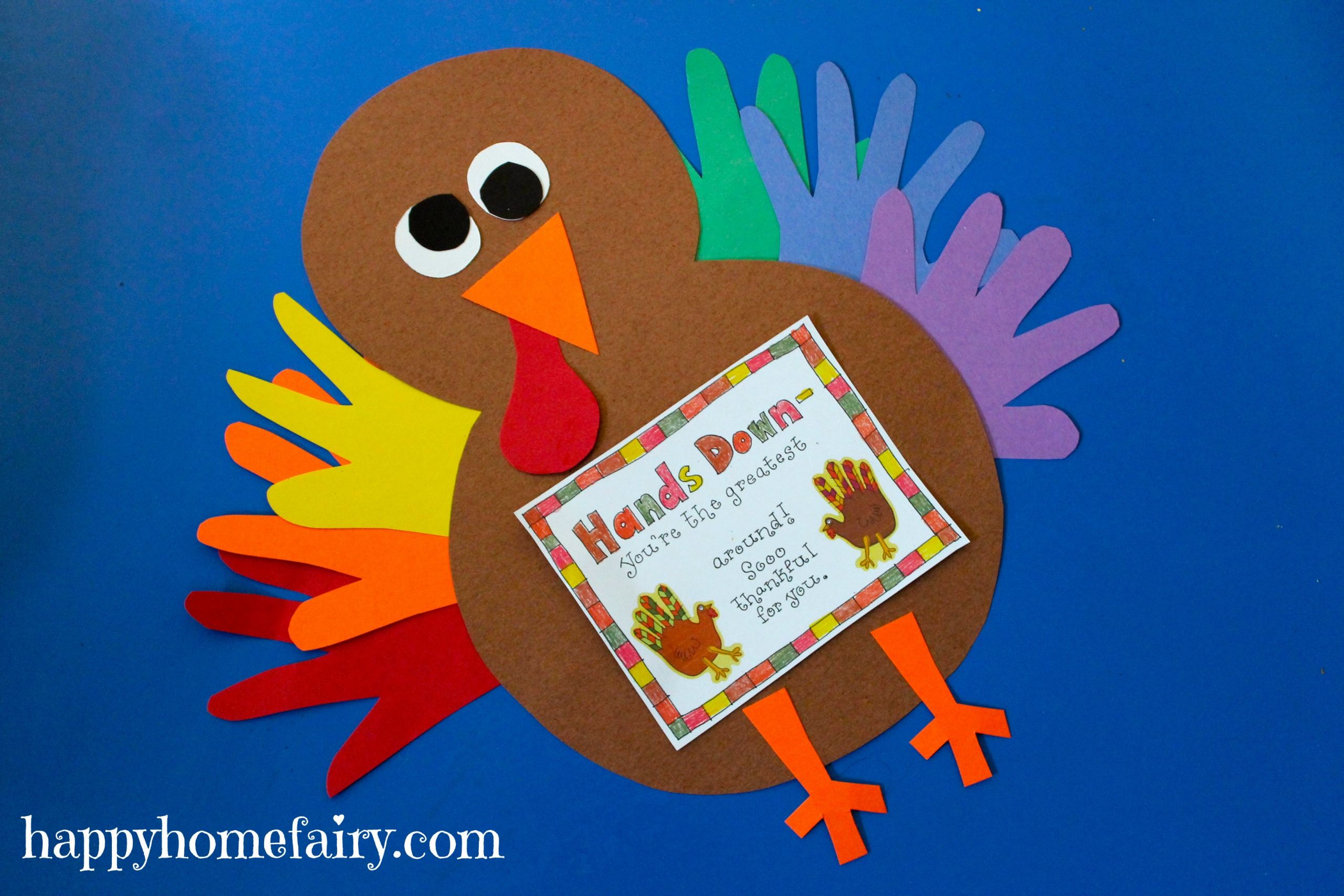 Thanksgiving Art Projects For Preschoolers
 Thankful Handprint Turkey Craft FREE Printable Happy