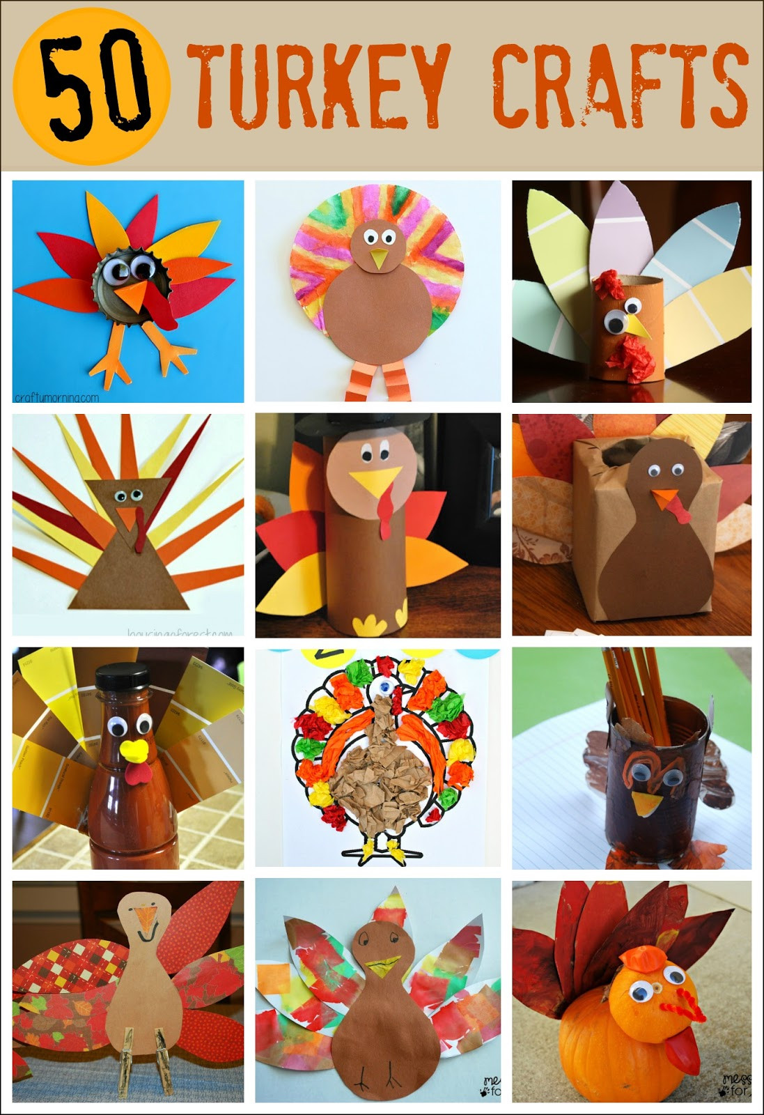 Thanksgiving Craft Ideas
 Thanksgiving Crafts for Kids Pipe Cleaner Turkey Mess