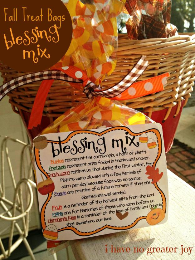Thanksgiving Gift Bag Ideas
 Blessing Mix printable