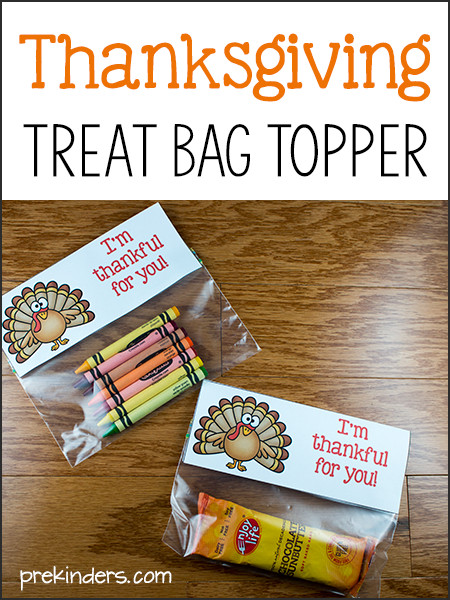 Thanksgiving Gifts For Children
 Thanksgiving Treat Bag Topper PreKinders