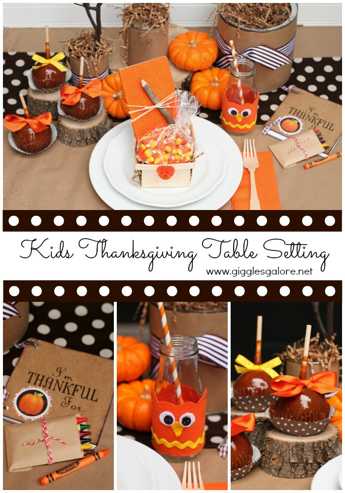 Thanksgiving Kids Table
 Whoo’s Thankful Kids Thanksgiving Table Setting