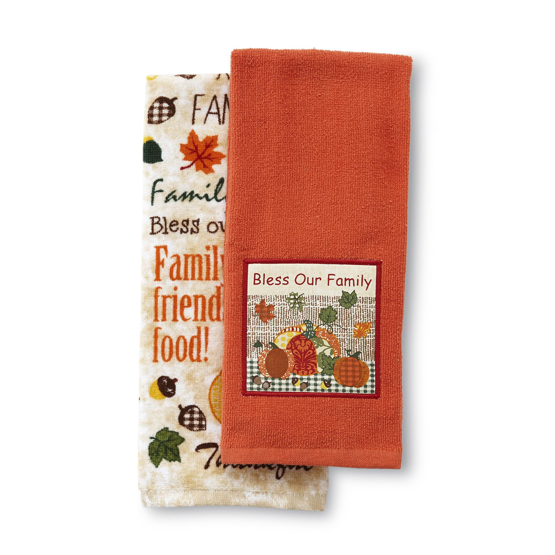 Thanksgiving Kitchen Towels
 Essential Home Thanksgiving 2 Pack Kitchen Towels Family
