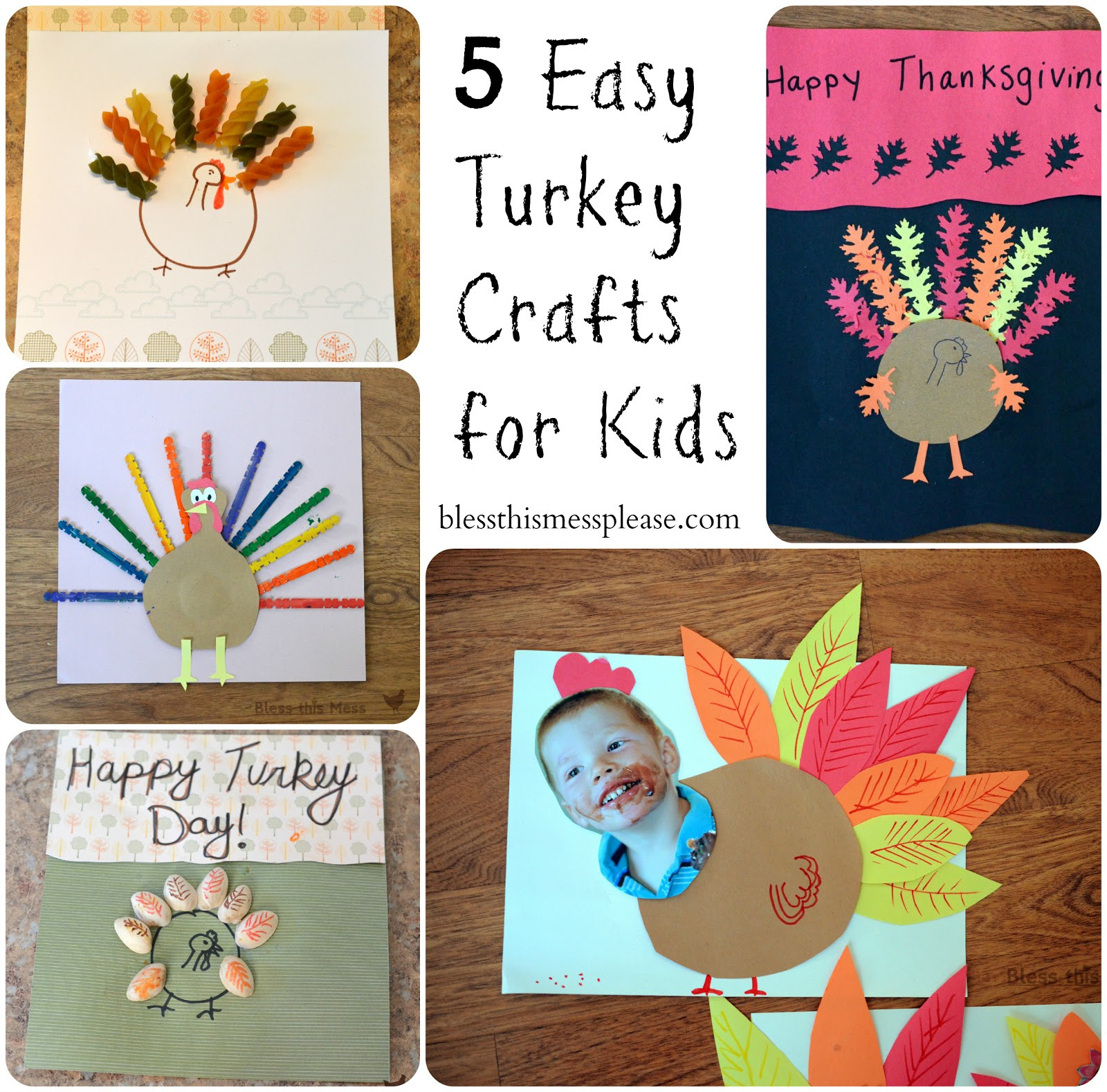Thanksgiving Preschool Crafts
 5 Easy Turkey Crafts for Kids Bless This Mess